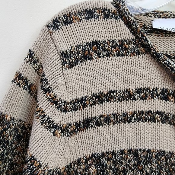 Magpie 1/2 button long boho patchwork duster sweater 3/4" sleeves woman's L/XL - Picture 10 of 11